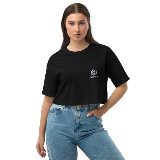 DEURCA LOGO - Loose drop shoulder crop top