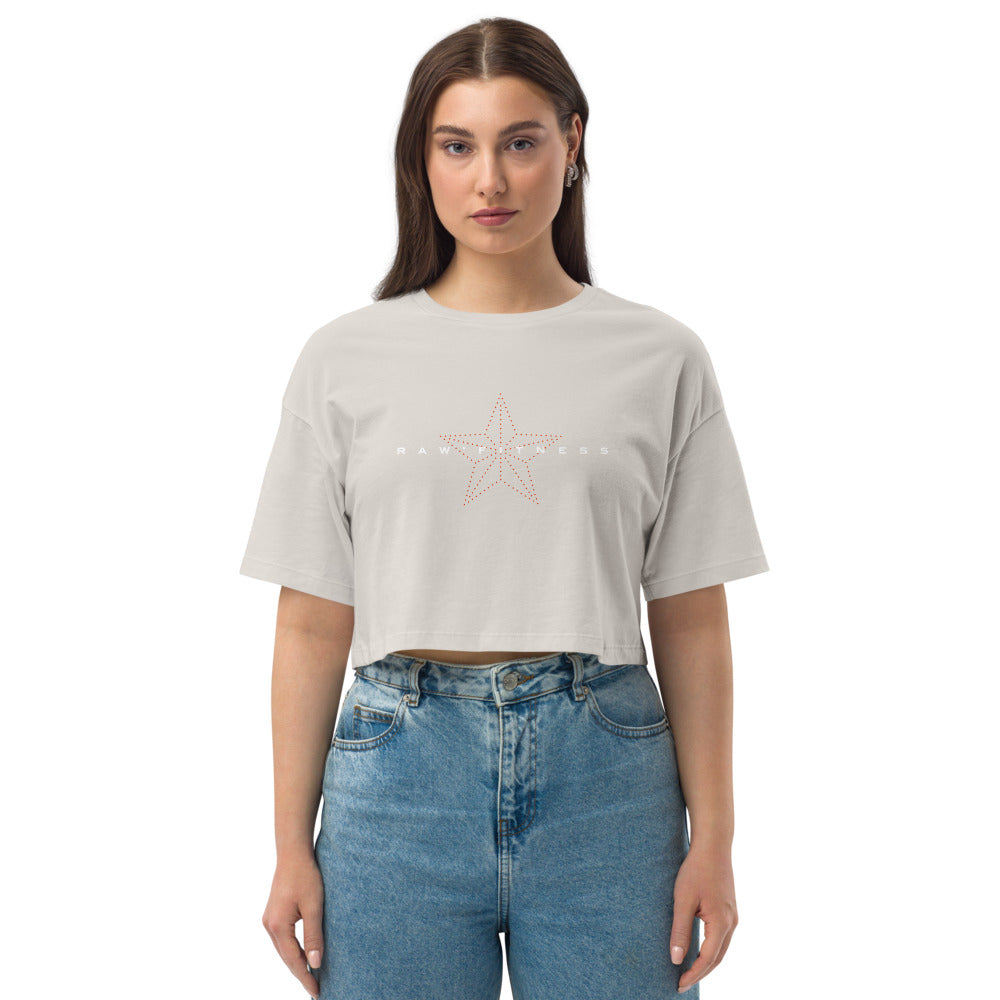 RAW'FITNESS STAR - Loose drop shoulder crop top