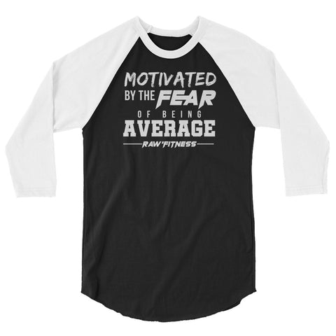 MOTIVATED (WHITE PRINT) - UNISEX 3/4 sleeve raglan shirt