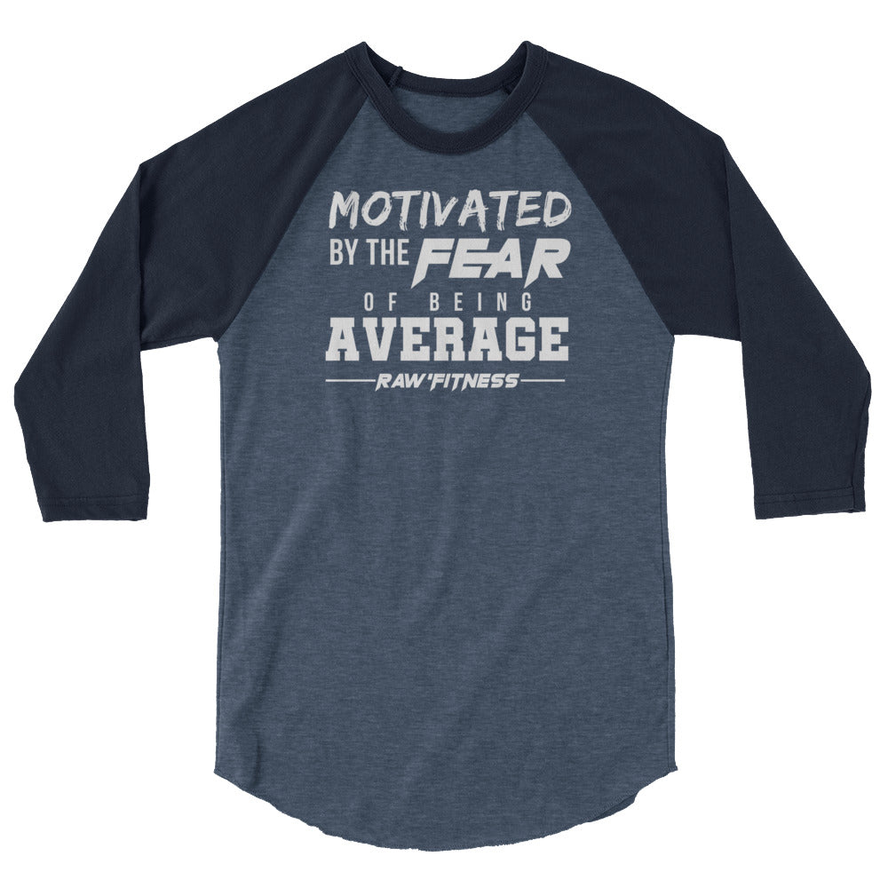 MOTIVATED (WHITE PRINT) - UNISEX 3/4 sleeve raglan shirt