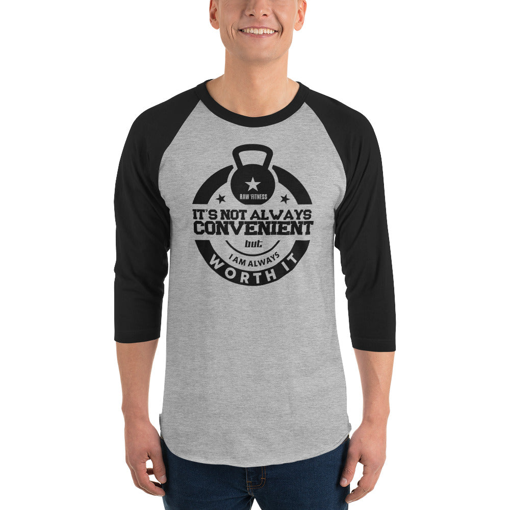 I AM WORTH IT - UNISEX 3/4 sleeve raglan shirt