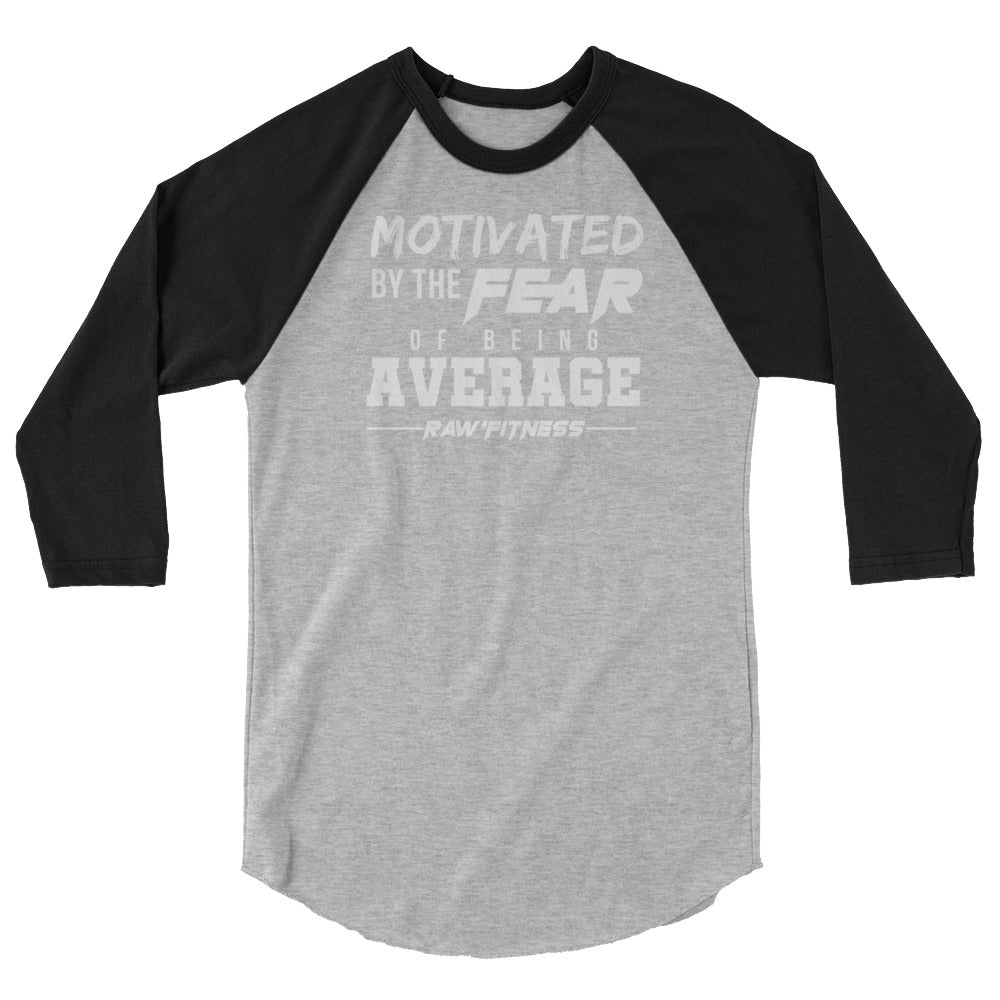 MOTIVATED (WHITE PRINT) - UNISEX 3/4 sleeve raglan shirt