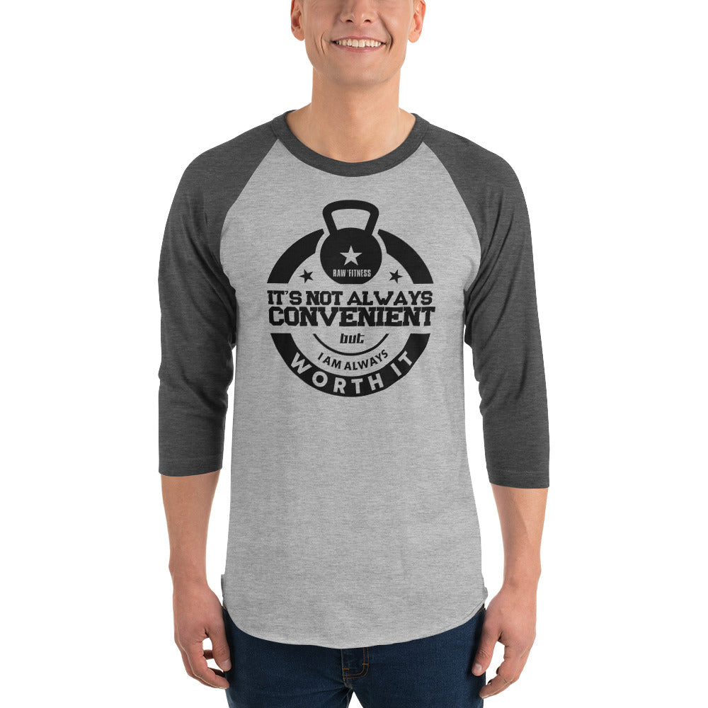 I AM WORTH IT - UNISEX 3/4 sleeve raglan shirt