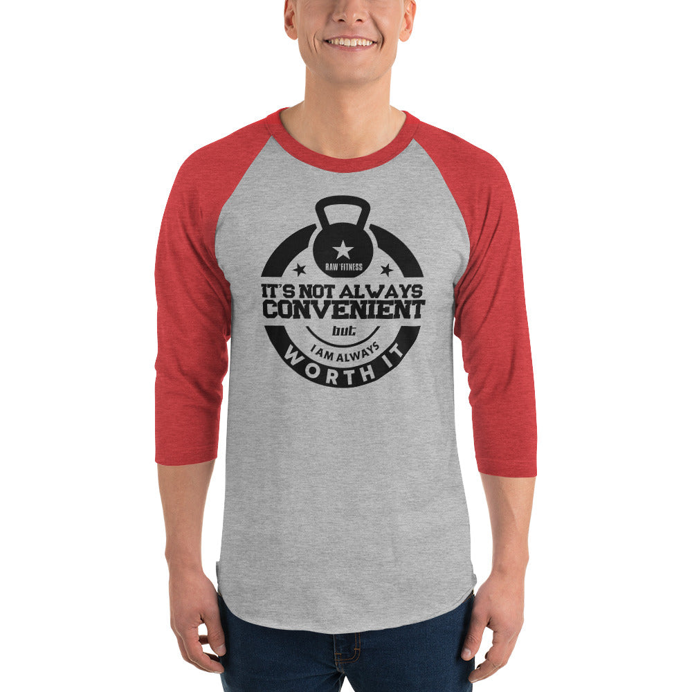 I AM WORTH IT - UNISEX 3/4 sleeve raglan shirt