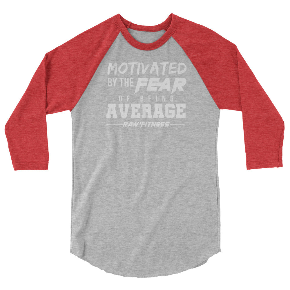 MOTIVATED (WHITE PRINT) - UNISEX 3/4 sleeve raglan shirt