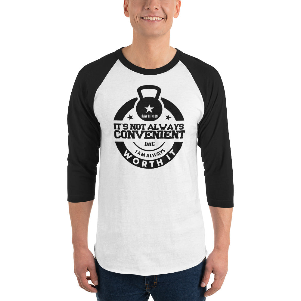 I AM WORTH IT - UNISEX 3/4 sleeve raglan shirt