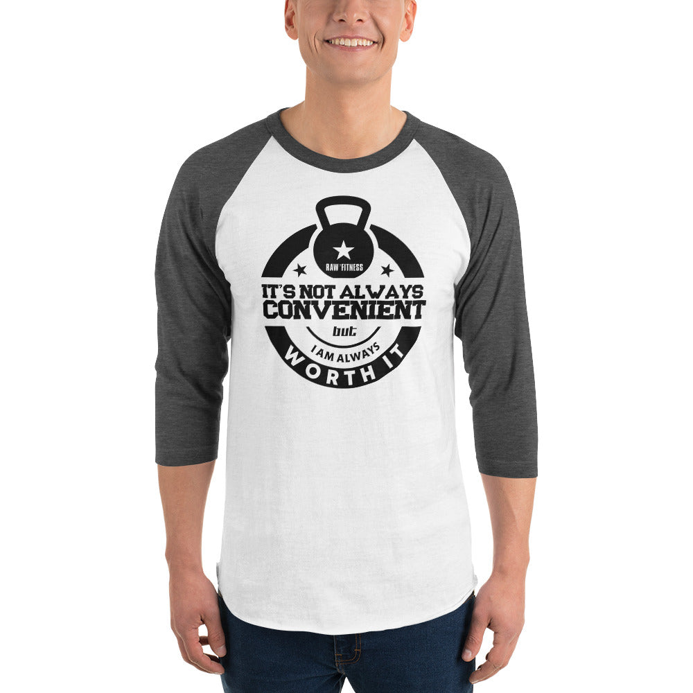 I AM WORTH IT - UNISEX 3/4 sleeve raglan shirt