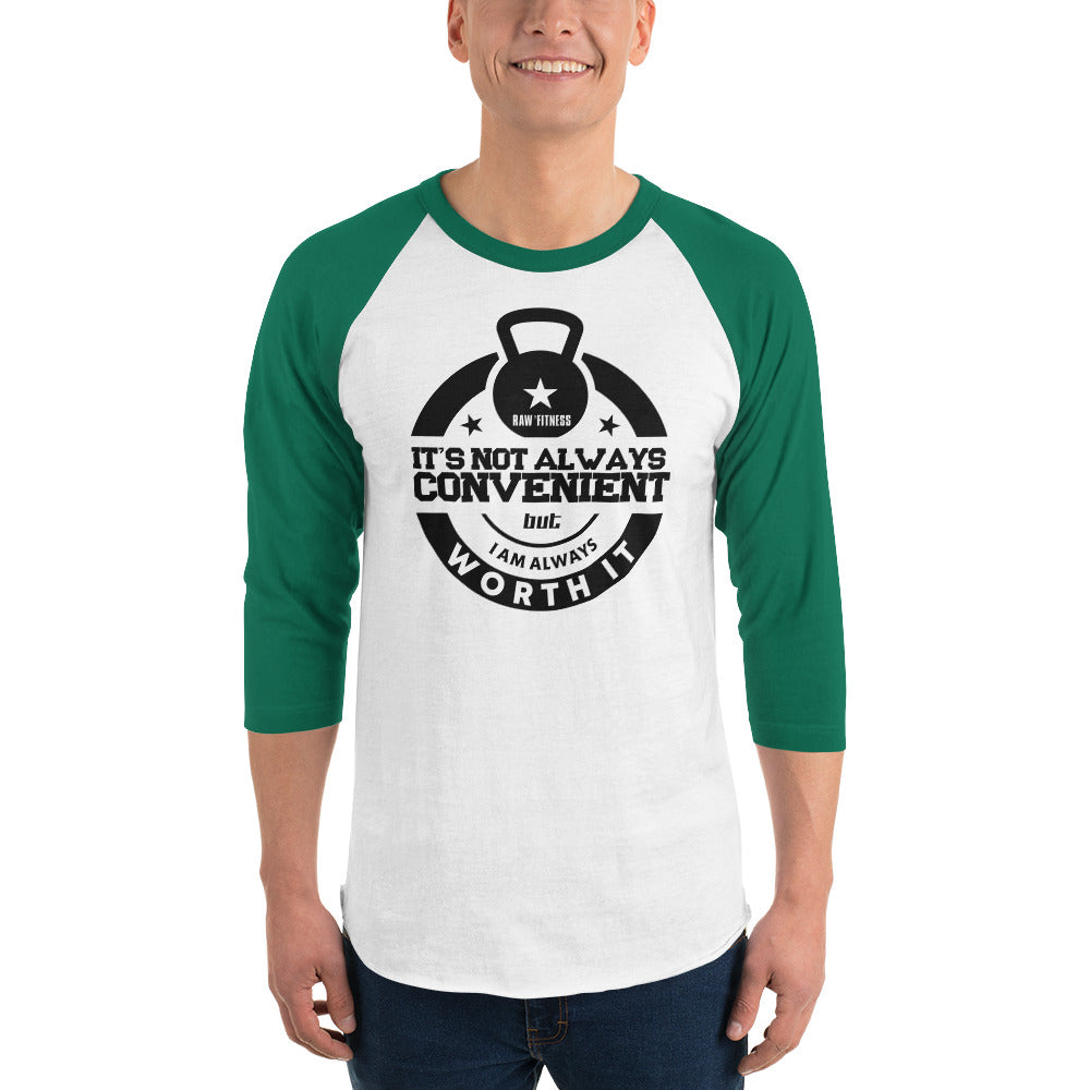 I AM WORTH IT - UNISEX 3/4 sleeve raglan shirt