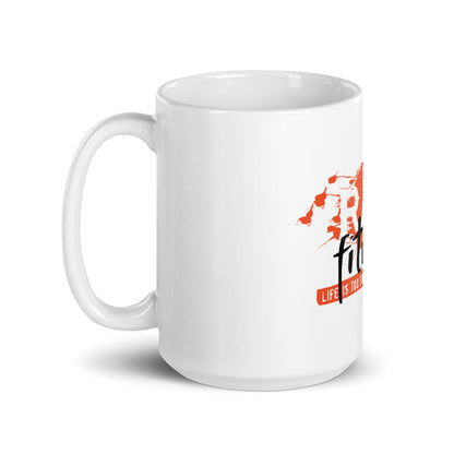 LIFE IS TOO SHORT - White glossy mug